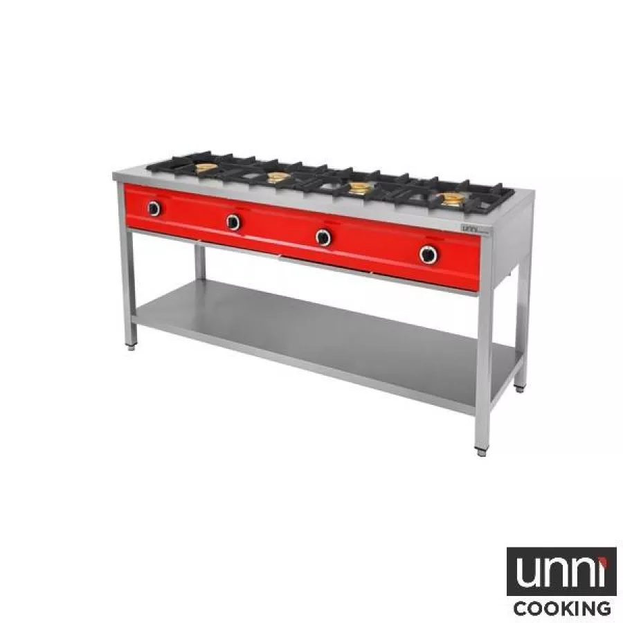 Gasherd PNK-4 – 4x8kW, für Pfannen bis 400 mm, Flammenüberwachung