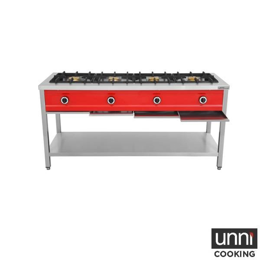 Gasherd PNK-4 – 4x8kW, für Pfannen bis 400 mm, Flammenüberwachung