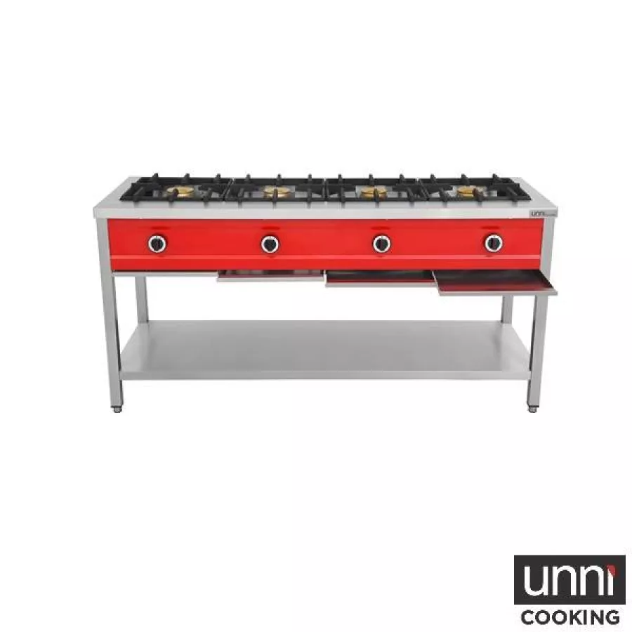 Gasherd PNK-4 – 4x8kW, für Pfannen bis 400 mm, Flammenüberwachung