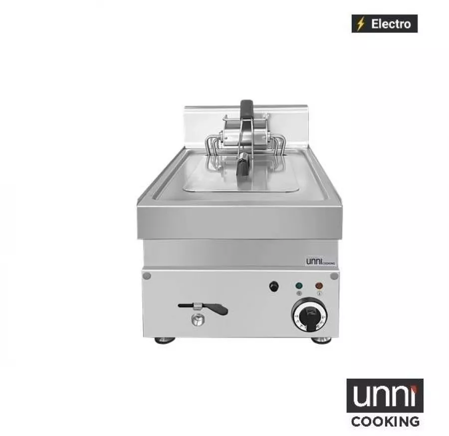 Elektrofritteuse UnniCooking 1x10L mit Kaltzone und Ablasshahn