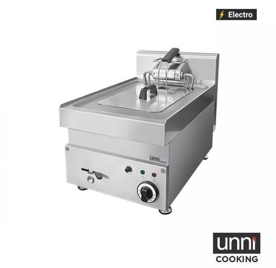 Elektrofritteuse UnniCooking 1x10L mit Kaltzone und Ablasshahn