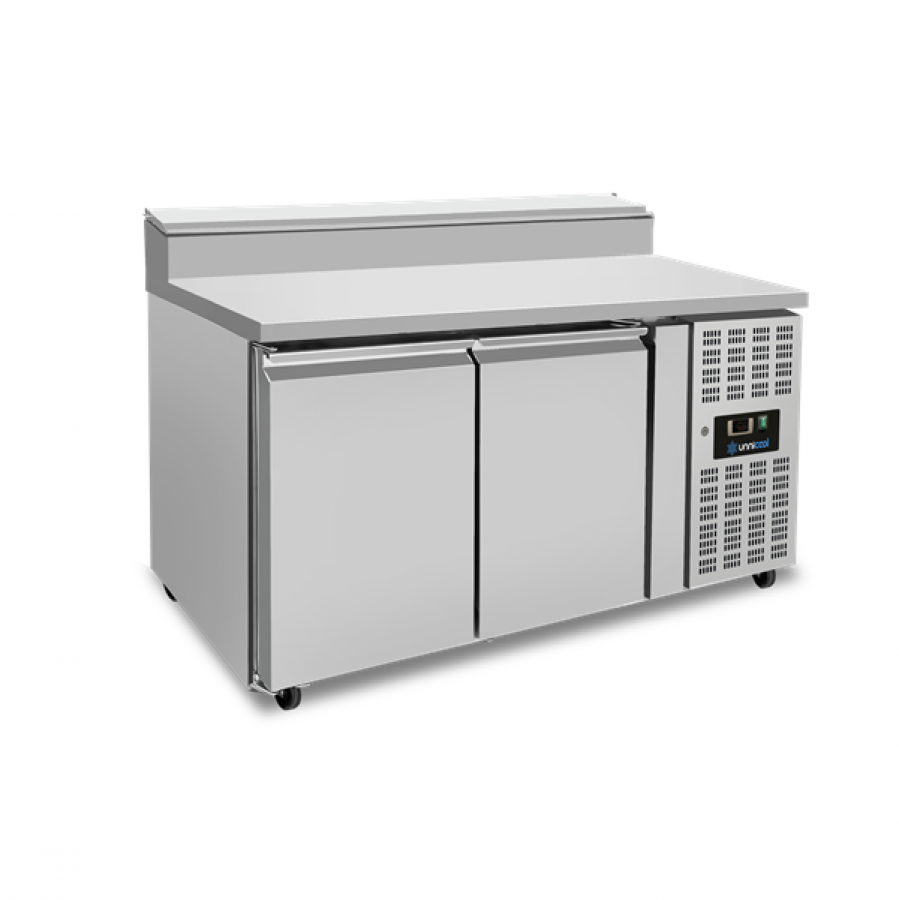 Saladette 2 deuren 1/1 GN circulatiekoeling Klapdeksel +2°C tot +8°C