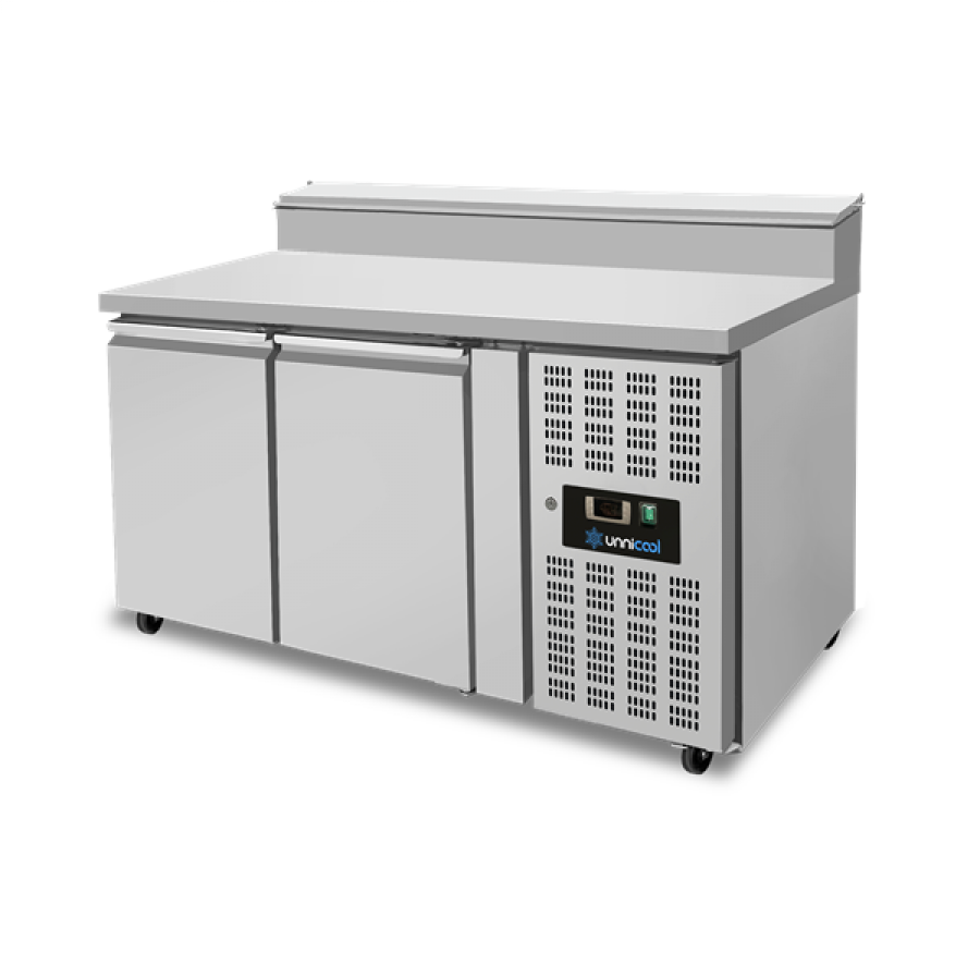 Saladette 2 deuren 1/1 GN circulatiekoeling Klapdeksel +2°C tot +8°C
