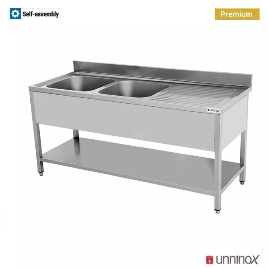 Spültisch 2 Becken 180x70x85cm – 2 Spülen links, groß