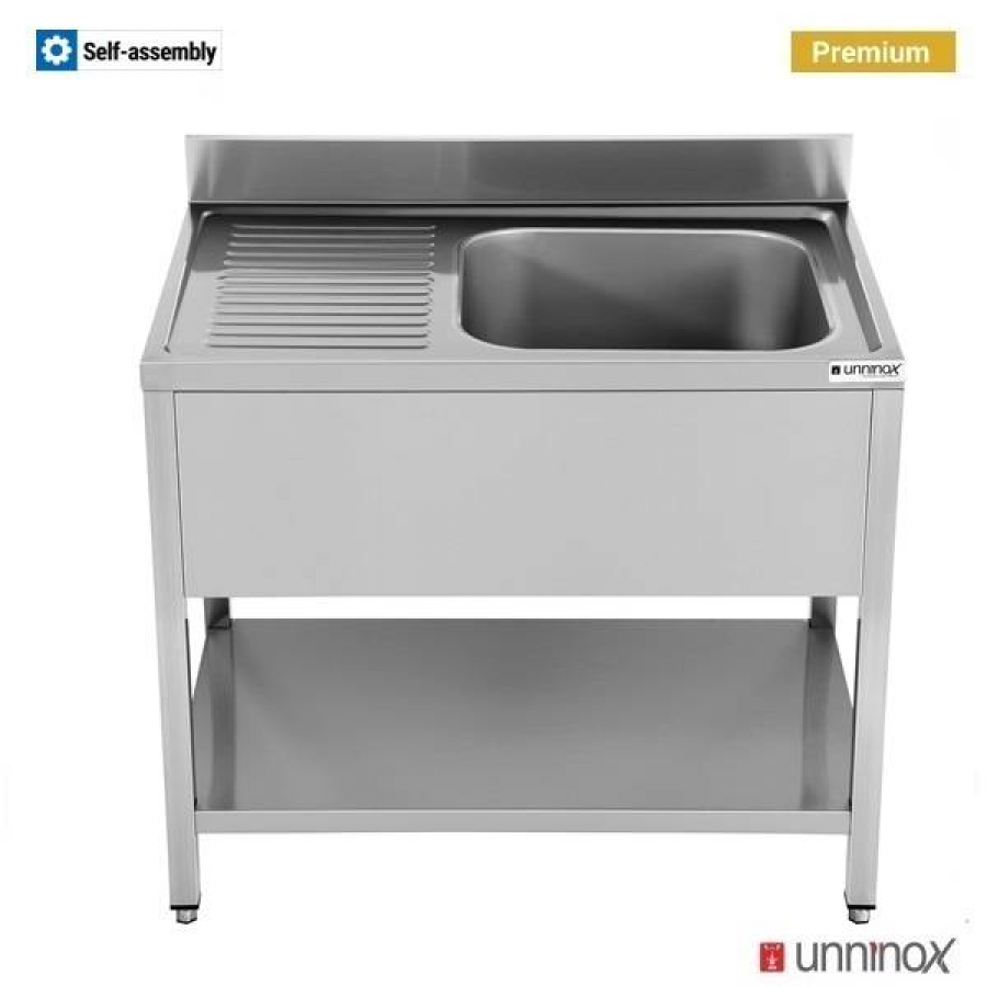 Spüle 1 Becken rechts 100x70x85cm platzsparend flatpacked