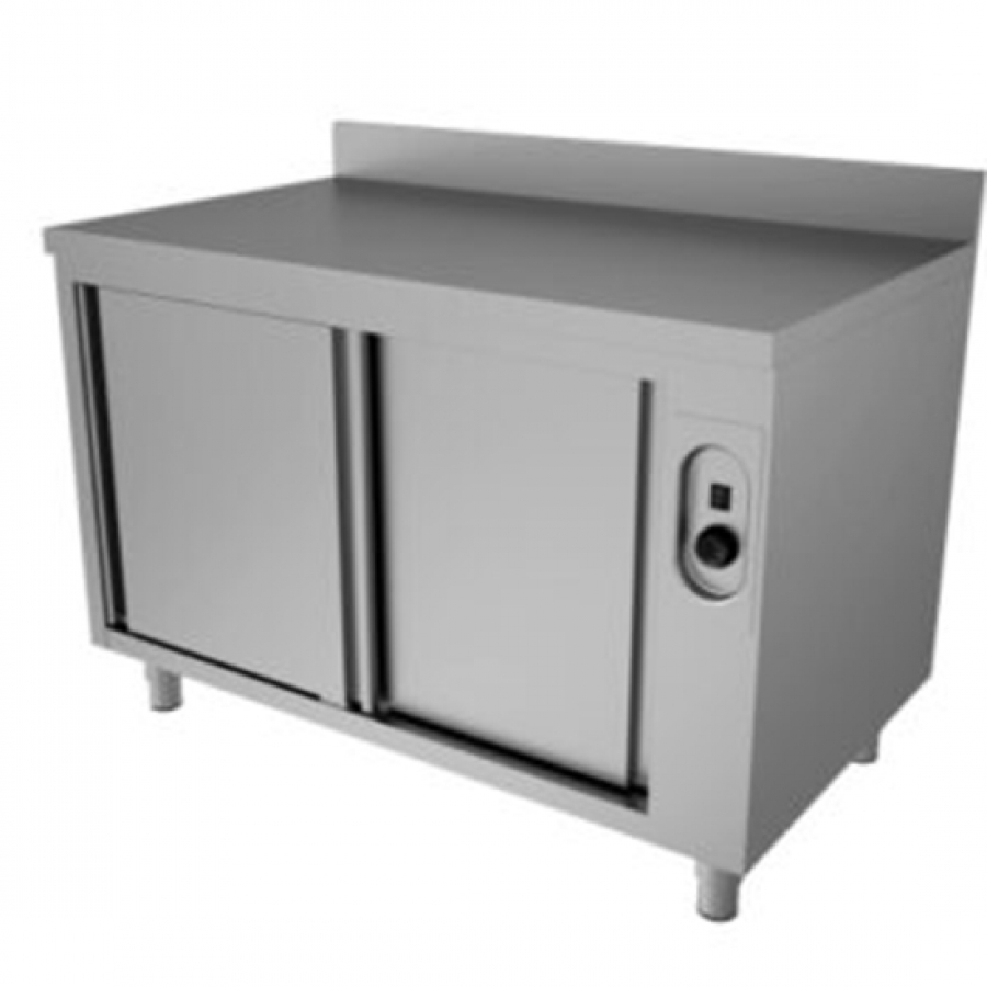 Warmtekast met schuifdeuren en opstaande rand 1400x700 mm - Gastrohot