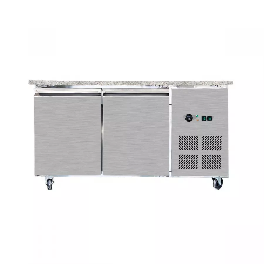 Skyrainbow SNACK-Line Bain-Marie Theke 4× GN 1/1 – Granit rosa-grau, 153×82×85,5 cm