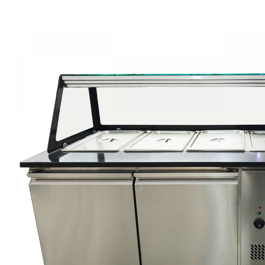Skyrainbow SNACK-Line Bain-Marie Theke 4× GN 1/1 –  153×82×85,5 cm, 400 V