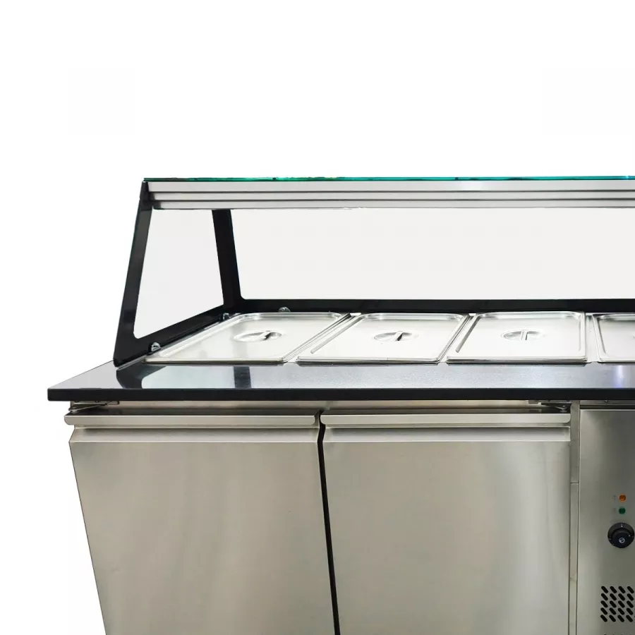 Skyrainbow SNACK-Line Bain-Marie Theke 4× GN 1/1 – 153×82×85,5 cm, 400 V