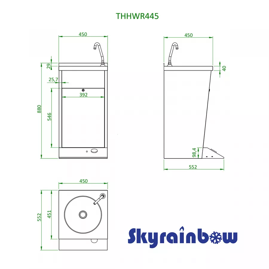 Handwaschbecken mit Fusspedal