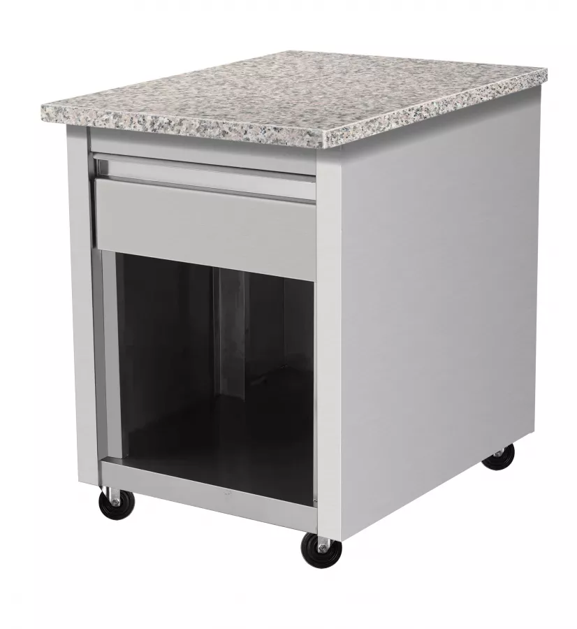 Skyrainbow Kassentisch 60×82 – Granit rosa-grau