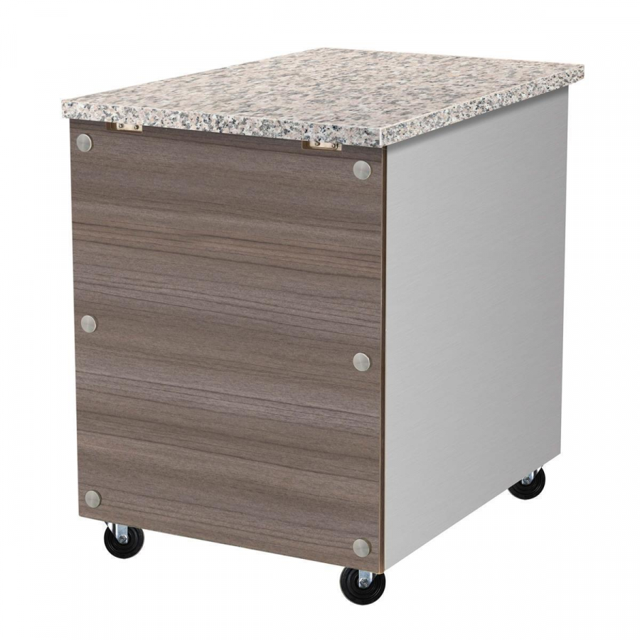 Skyrainbow Kassentisch 80×82 – Granit rosa-grau