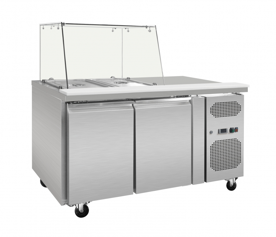 Verkaufstheke mit Glasaufsatz für Kühltheken - 2-türig, 2 bis 8°C - Gastrohot Verkaufstheke mit Glasaufsatz für Kühltheken - 2-türig, 2 bis 8°C - Gastrohot