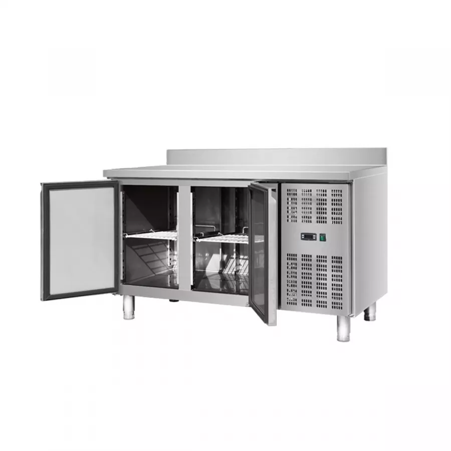 Kühltisch 2 Türen mit Aufkantung, Umluft, 136x70