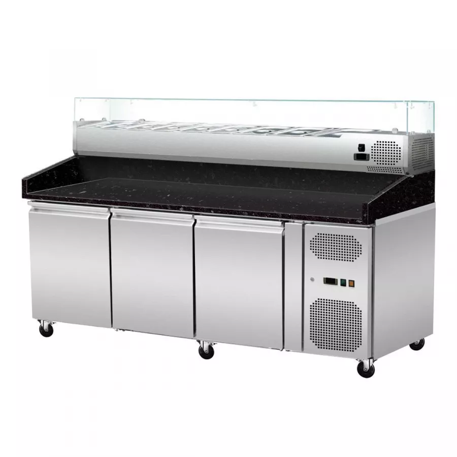 Skyrainbow Pizzakühltisch 203×80 – 3 Türen, Star Galaxy