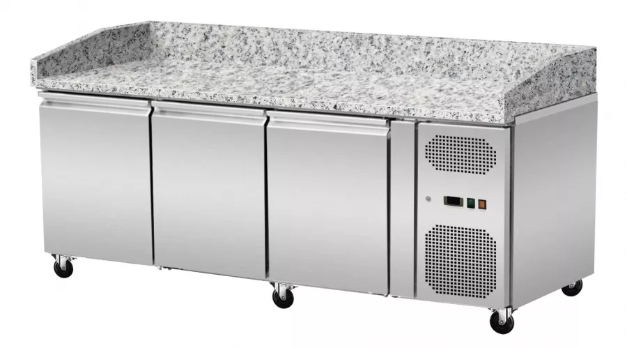 Pizza Kühlthek Granit Rosa Grau 3 Türen 203 x 80 - Gastrohot