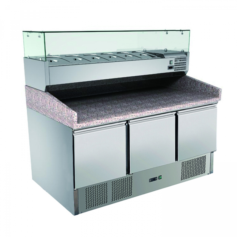 Skyrainbow Pizzatafel 140×70 – 3 deuren, graniet