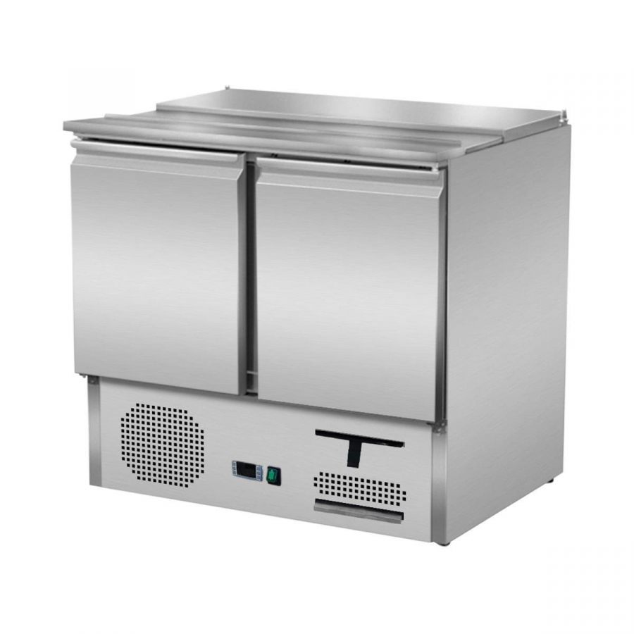 Saladette 2-türig mit Schiebedeckel 2.8c - Kühlvitrine für Gastronomie