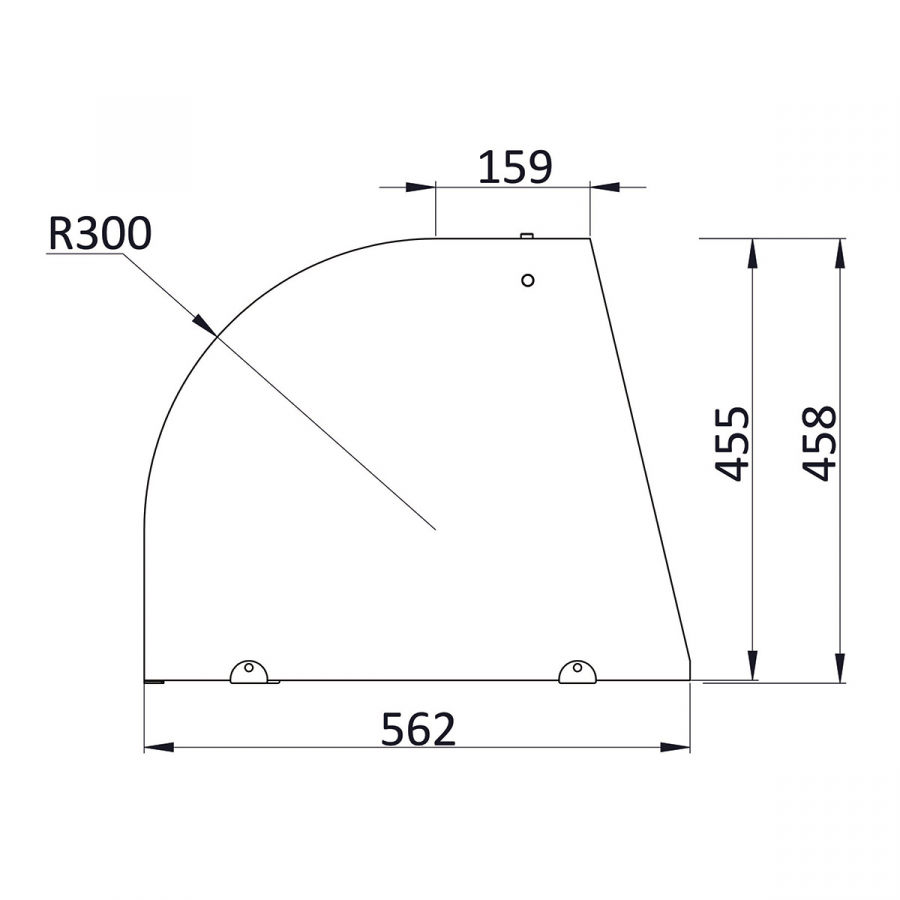 Skyrainbow Saladette 90×70 – 2 Türen, Glas gebogen