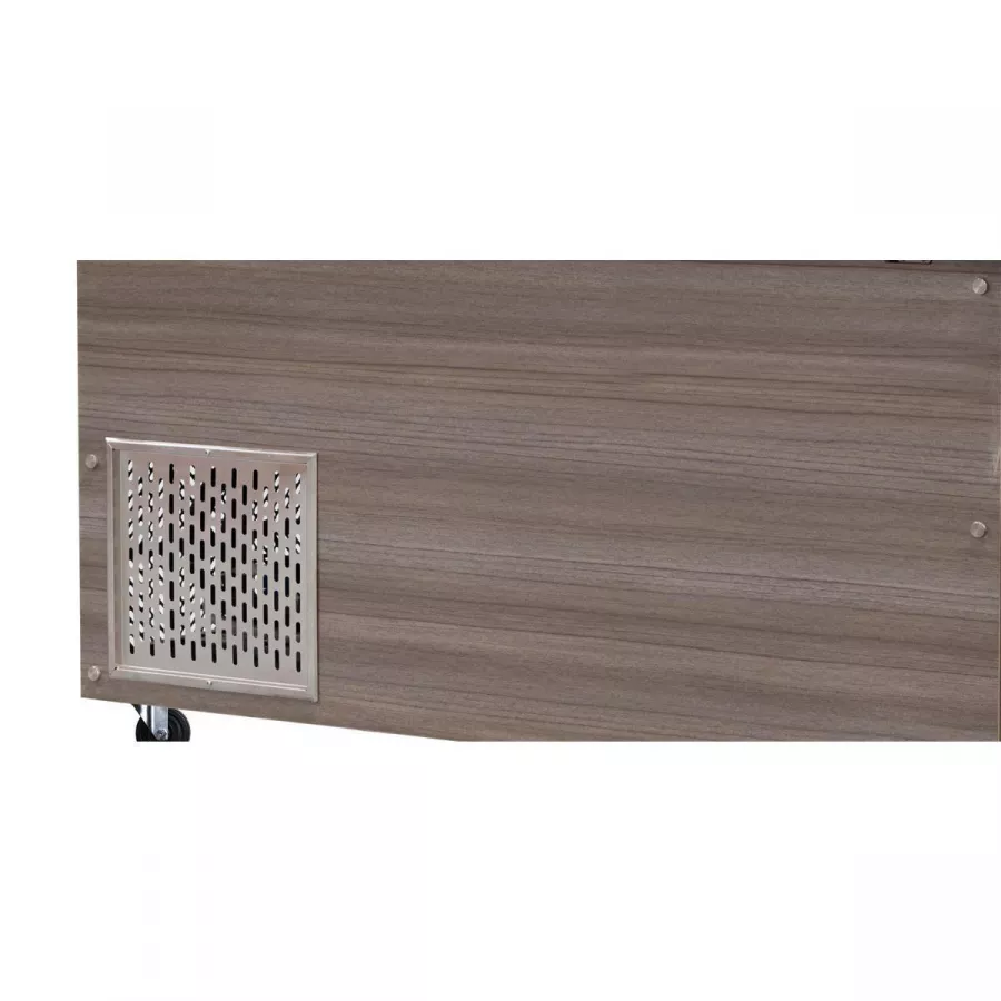 SNACK-Line, Kalte Theke, 4x GN1/1, Granit rosa-grau, 153x82x85.5 Klarglas mit Zwischenablage, H=496mm