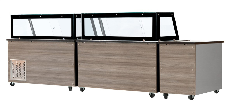 Kalte Theke, 4x GN1/1, Granit Star Galaxy schwarz, 153x82x85.5