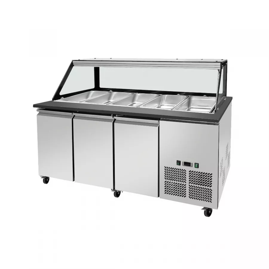 Kalte Theke GN1/1 Granit Star Galaxy schwarz 188x82x85.5 - Gastrohot