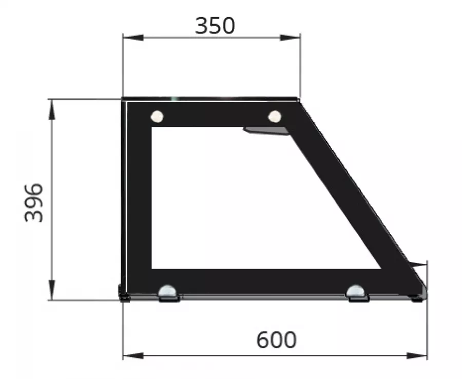 Glasaufsatz kurz – Klarglas gerade mit schwarzem Rand