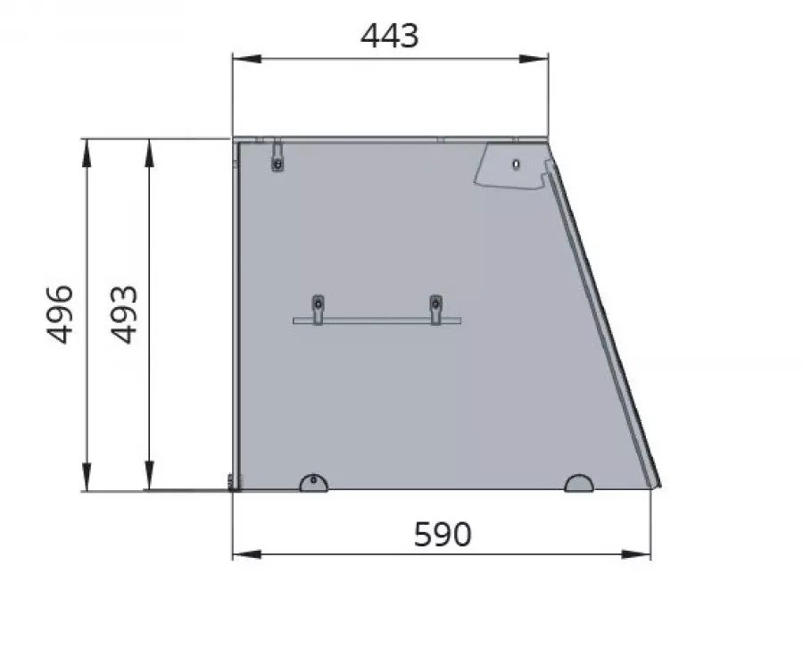 Kalte Theke, 6x GN1/1, Granit rosa-grau, 223x82x85.5 Glasaufbau Klarglas mit Zwischenablage, H=496mm
