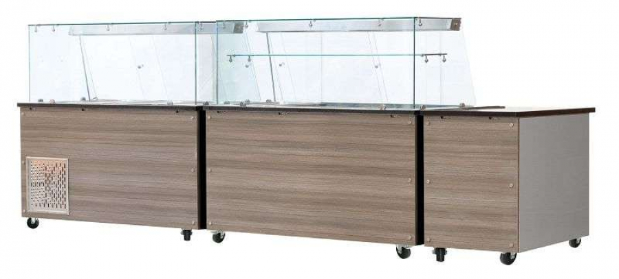 SNACK-Line Kalte Theke 6×GN1/1 – Granit schwarz (ohne Glasaufbau)