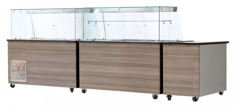 SNACK-Line Kalte Theke 6×GN1/1 – Granit schwarz (ohne Glasaufbau)