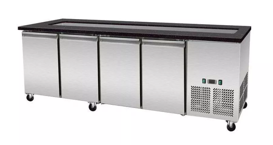 SNACK-Line Kalte Theke 6×GN1/1 – Granit schwarz (ohne Glasaufbau)