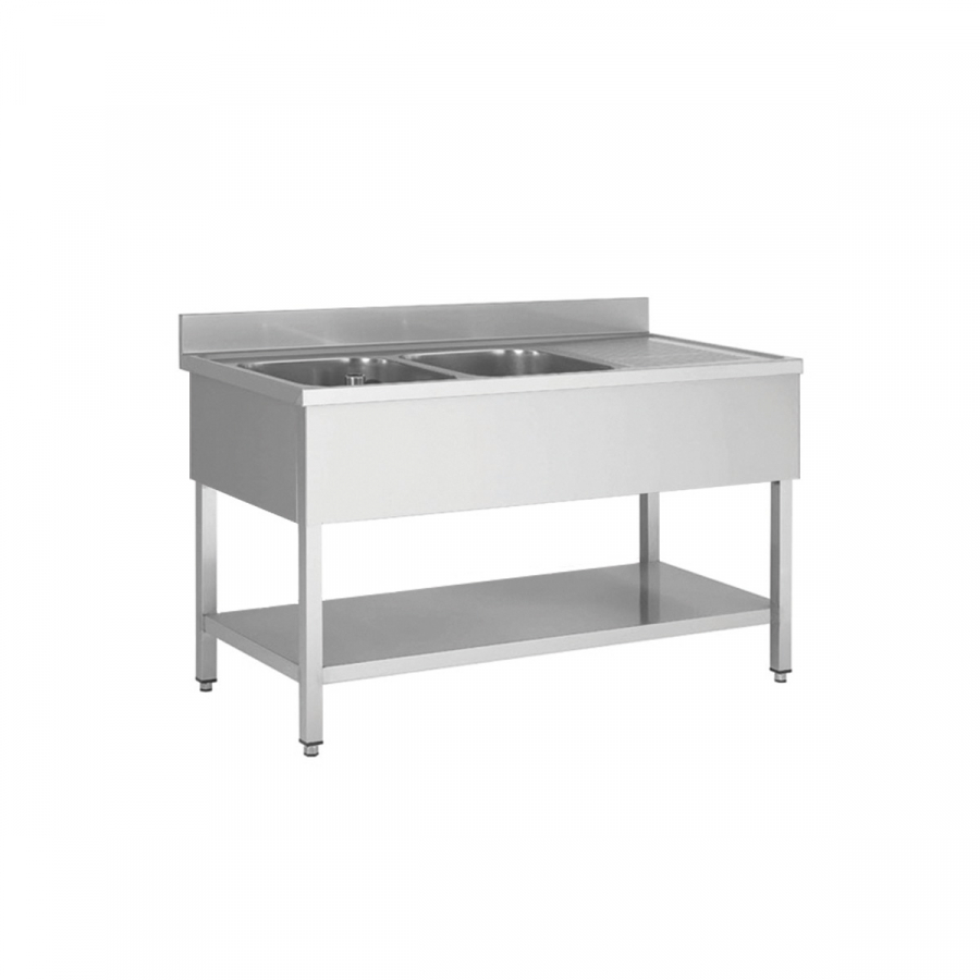 Spültisch 2 Becken links | 1800 x 600 x 950 mm