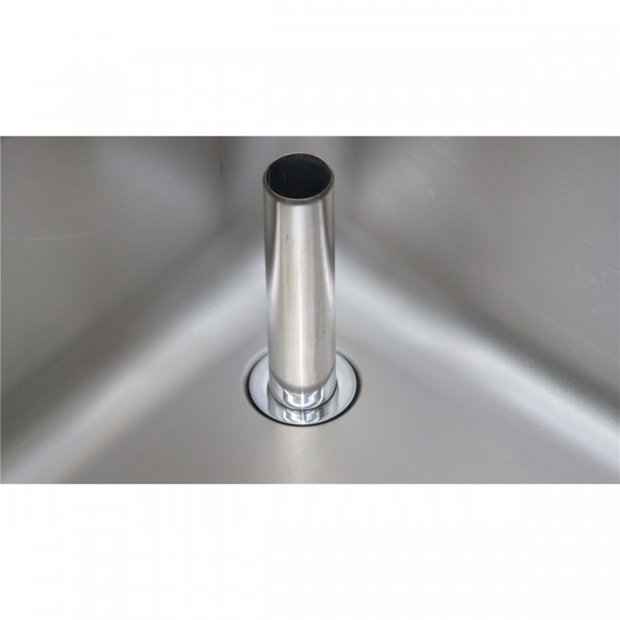 Spültisch aus Edelstahl, zwei Becken links, 180 x 60