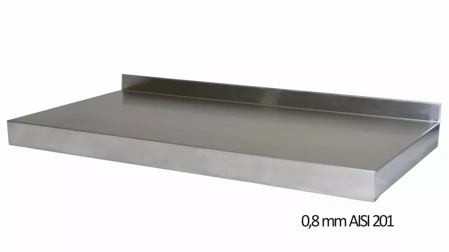 Wandbord aus Edelstahl – verstärkt, 1 Boden, 160×40 cm