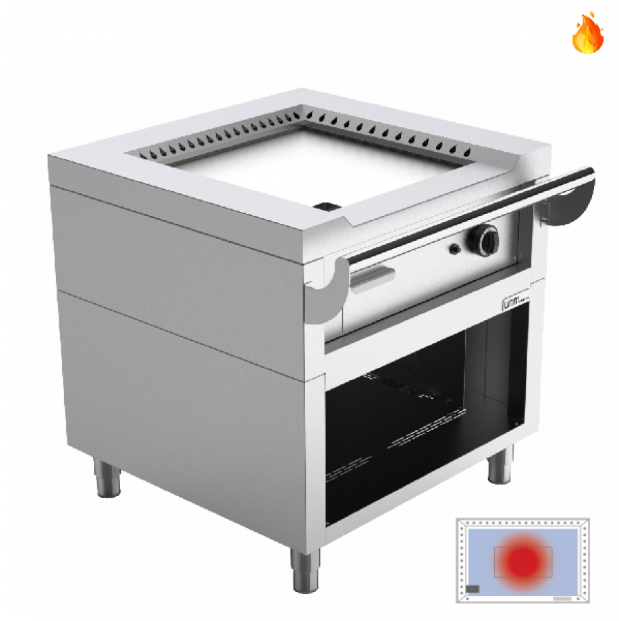 Teppanyaki-Grill Gas 8,5 kW Edelstahl mit Gusseisenbrenner