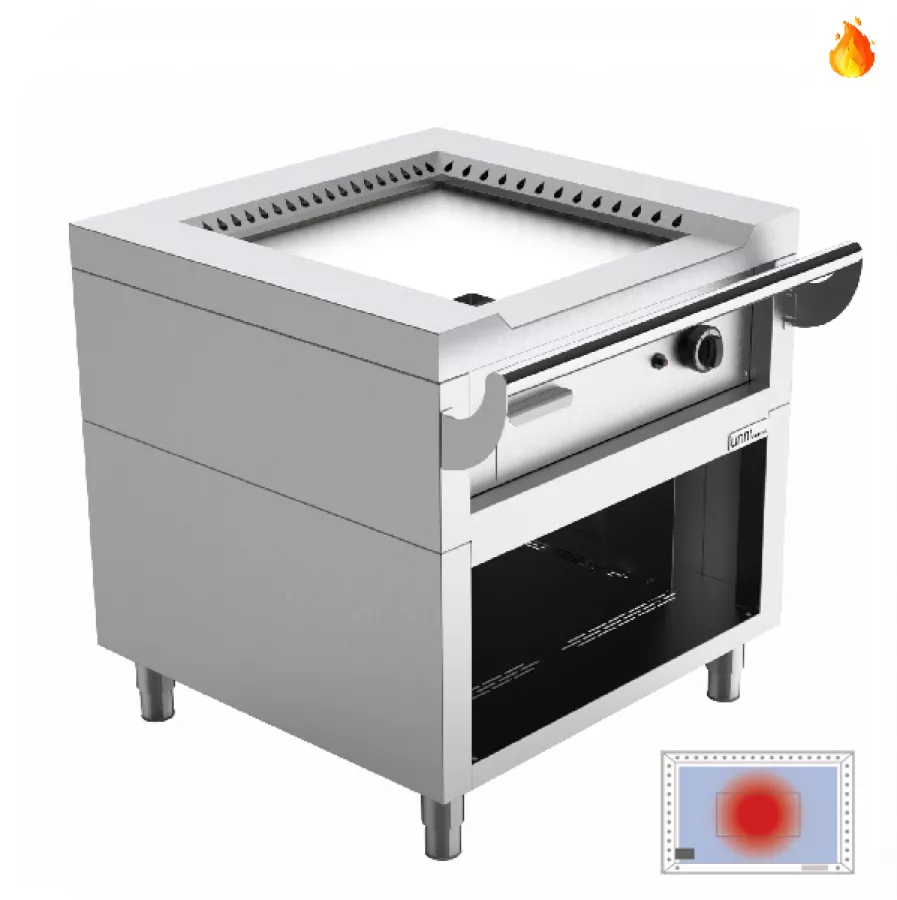 Teppanyaki-Grill Gas 8,5 kW Edelstahl mit Gusseisenbrenner