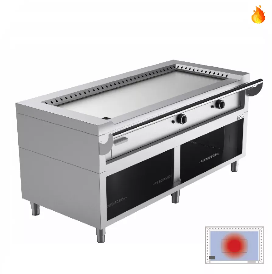 Teppanyaki-Grill Gas 17 kW Edelstahl große Kochfläche 1450x520 mm