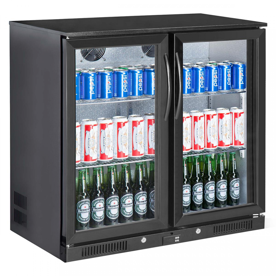 Flaschenkühler 200 L – 2 Glastüren, 90×56,5×90 cm