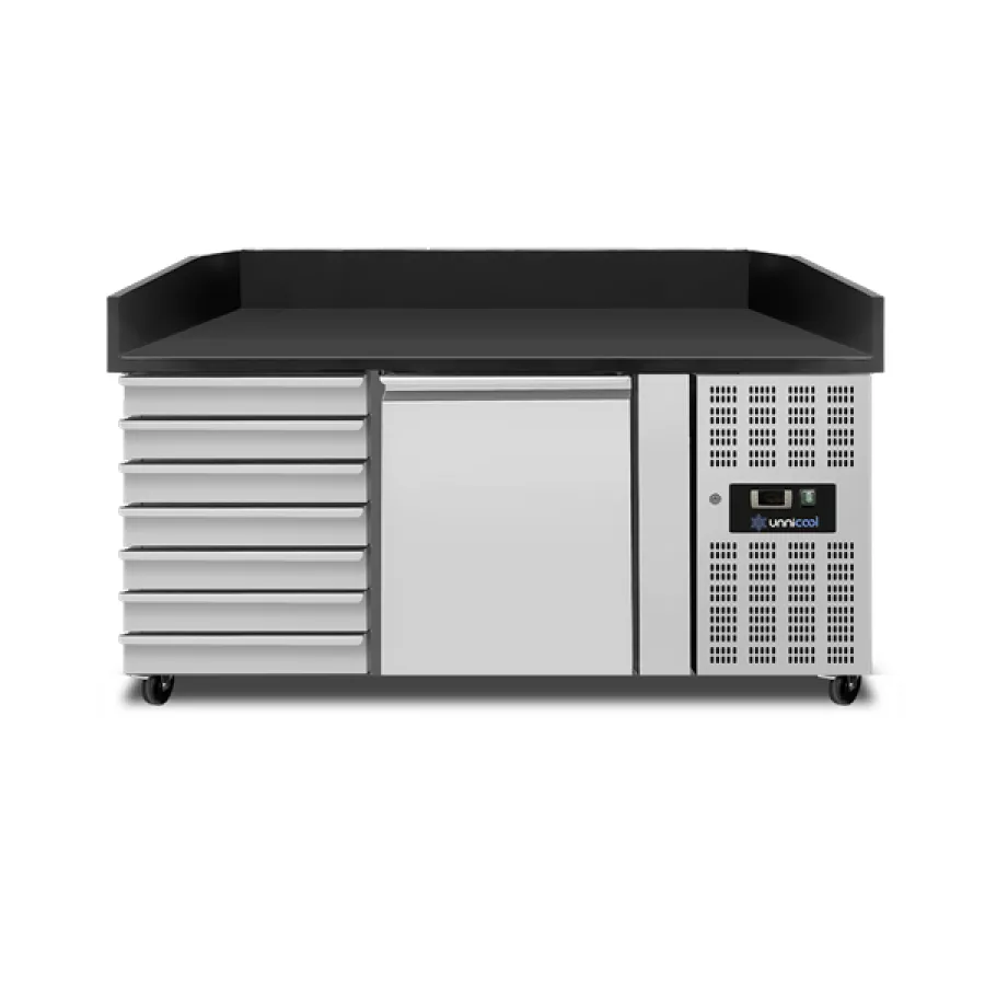 Pizza Abkühltisch 1 Tür 7 Teigschubladen Umluftkühlung