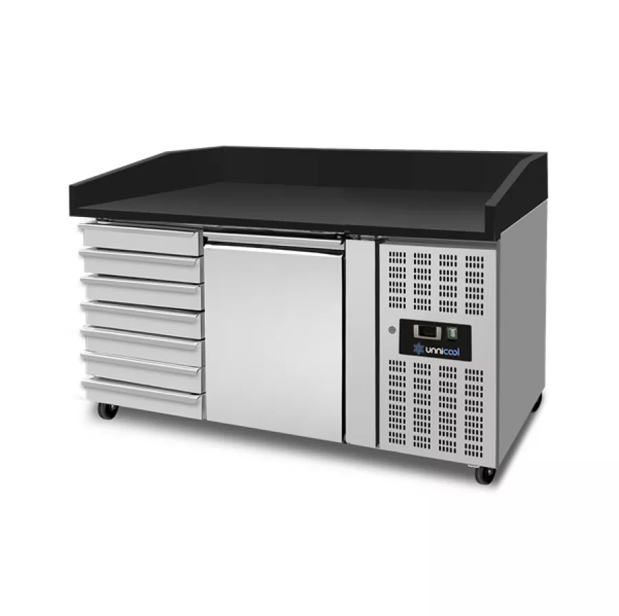 Pizza Abkühltisch 1 Tür 7 Teigschubladen Umluftkühlung