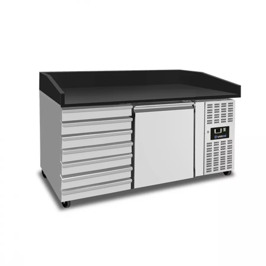 Pizza Abkühltisch 1 Tür 7 Teigschubladen Umluftkühlung