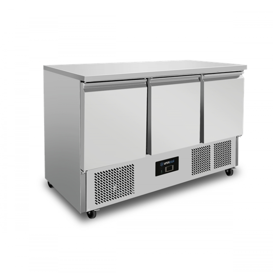 Kühltisch Unnicool 3 Türen Edelstahl 400L +2°C/+8°C GN 1/1