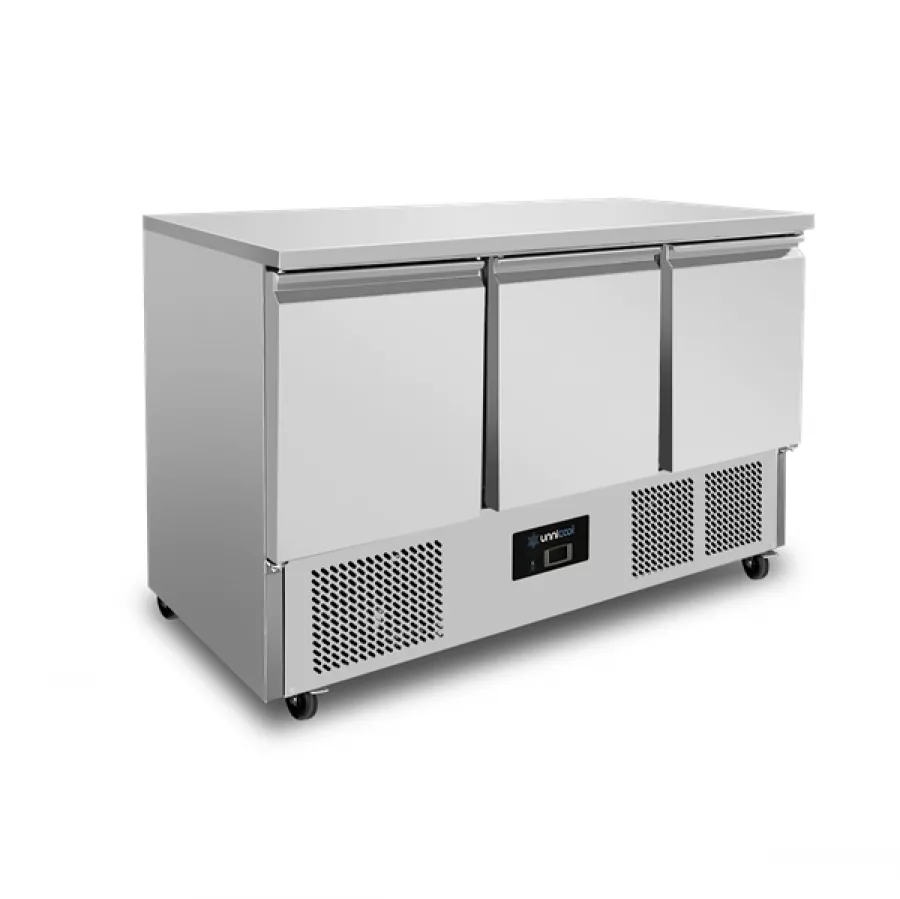 Kühltisch Unnicool 3 Türen Edelstahl 400L +2°C/+8°C GN 1/1