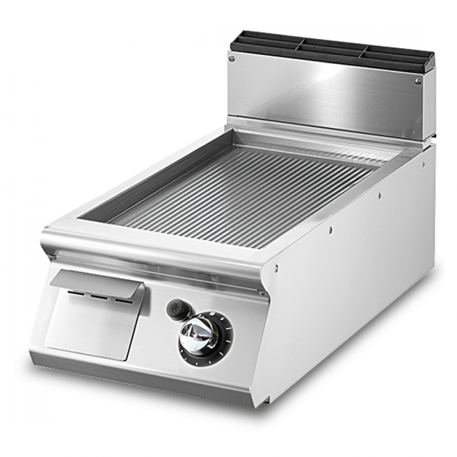 Gas Grillplatte Tischmodell gerillte verchromte Platte - Gastrohot 51059