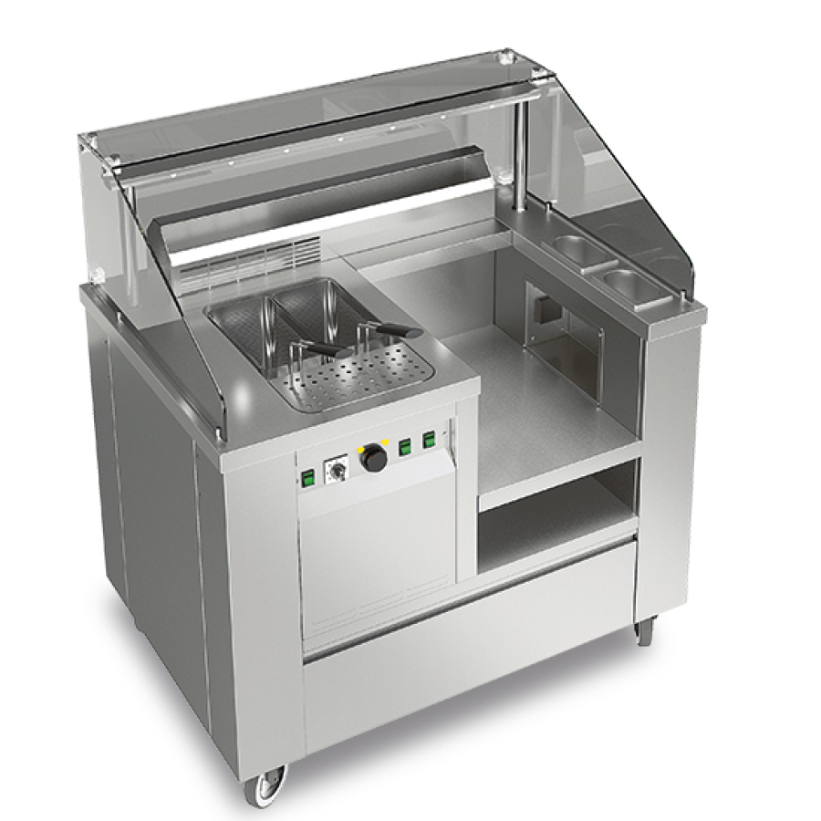 Mobiel Pasta Station 24 Liter en afzuigsysteem