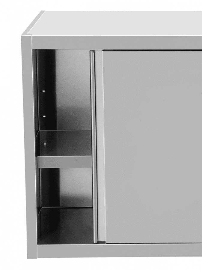 Wandhängeschrank Edelstahl 1500x400x660 mm mit Schiebetüren