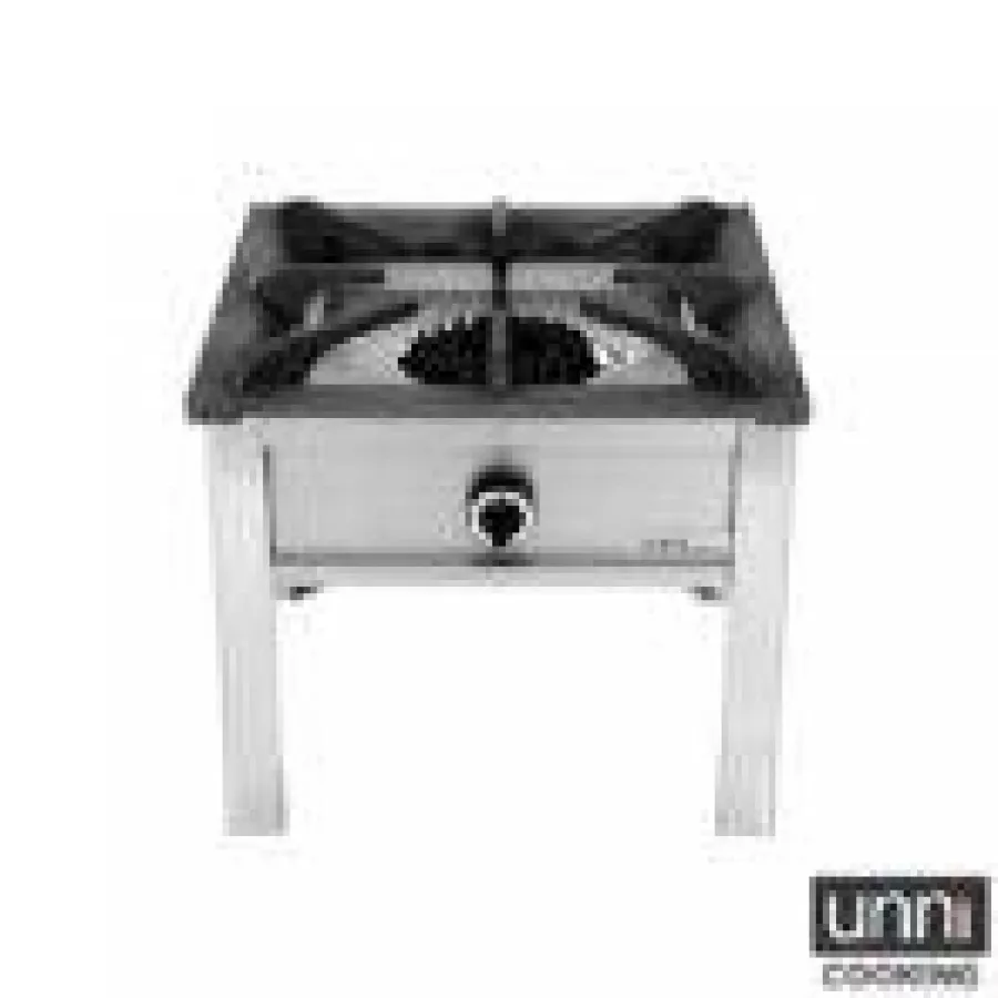 Gasherd UnniCooking 12 kW Edelstahl Gusseisenbrenner kompakt