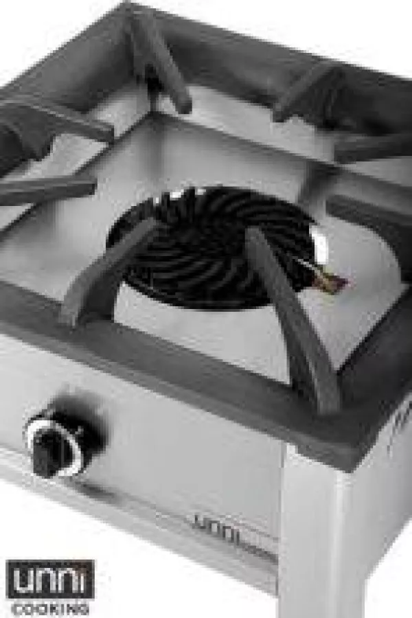 Gasherd UnniCooking 12 kW Edelstahl Gusseisenbrenner kompakt