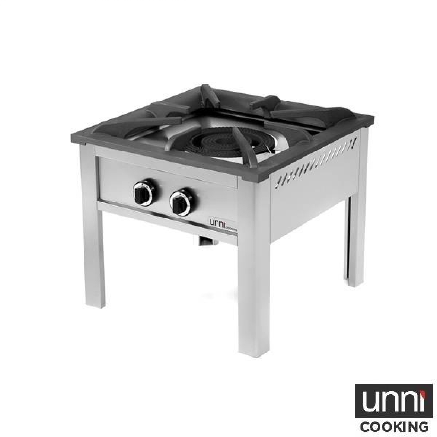 Gaskochfeld YRG-60-2 – 28 kW Edelstahlrahmen Gusseisenbrenner