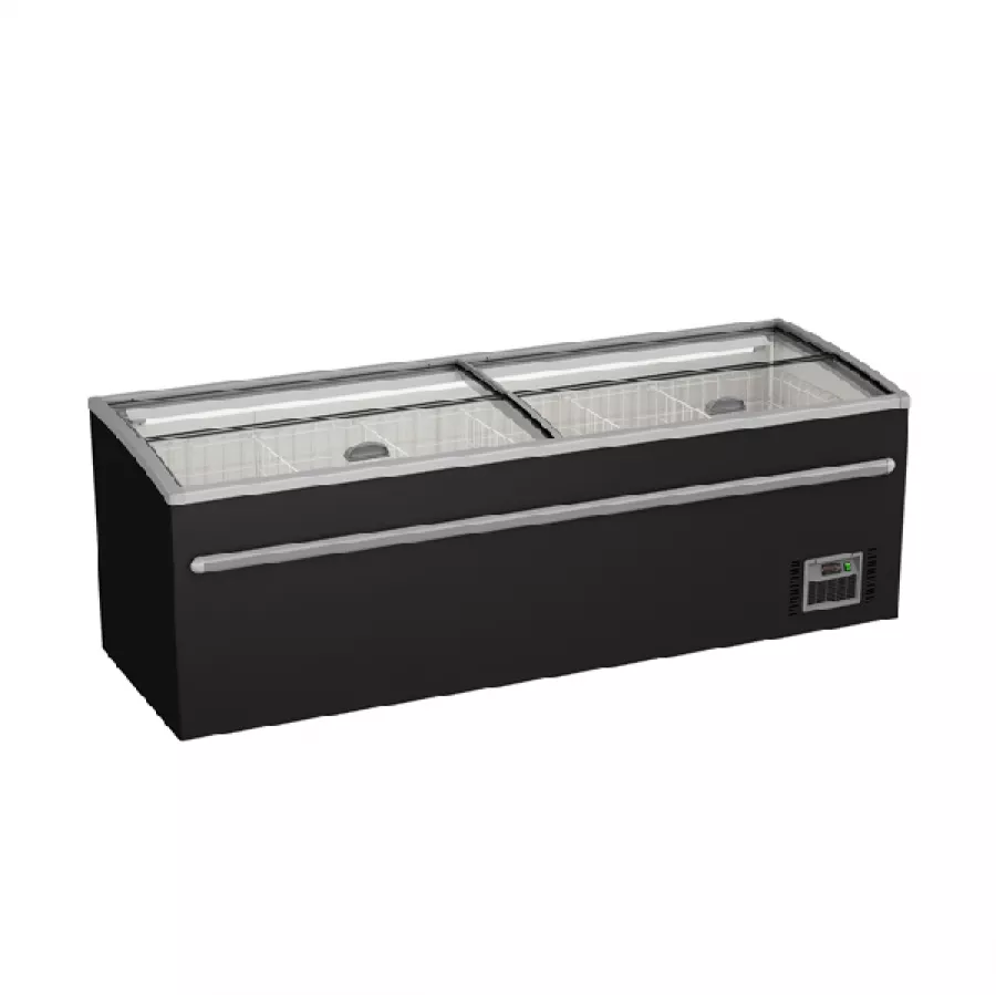 Gefrierschrank 1040L Schwarz – Automatisches Abtauen, Glasdeckel